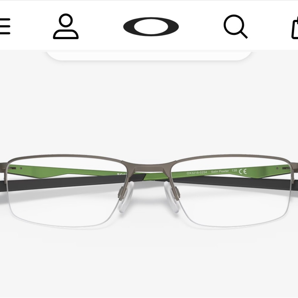 Oakley OX3218-0252 Satin Pewter 136 Eyeglasses, Socket 5.5, NWOT - Picture 2 of 8